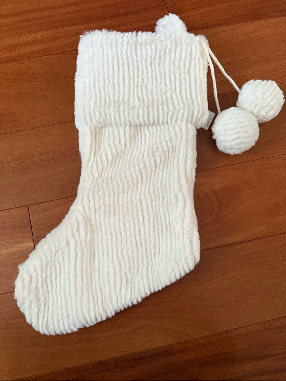 Big  Holiday Stocking with Pom-Pom Accent